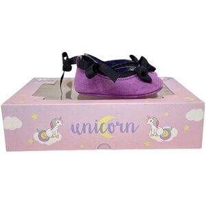 Unicorn Designers Touch by Baby Deer Size 0 Leather Uppers Purple with Black Bo